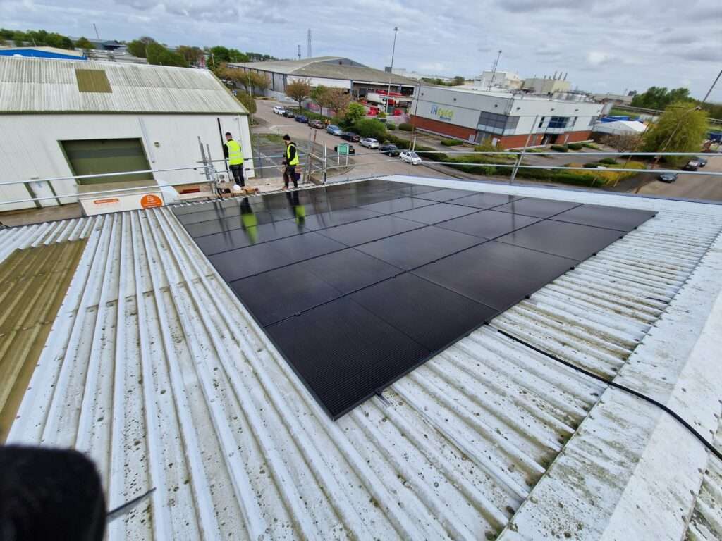 Solar PV array installed on commercial premises